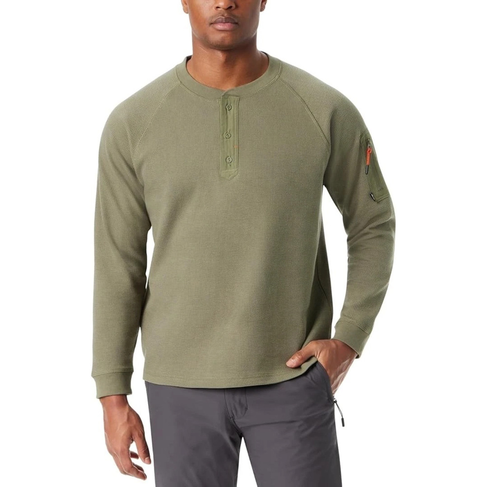 NWT Bass Outdoor Relaxed Fit Performance Long Sleeve Thermal Top Deep Lichen XXL